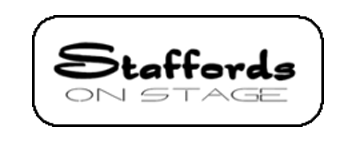 Staffords on Stage logo in black and white.
